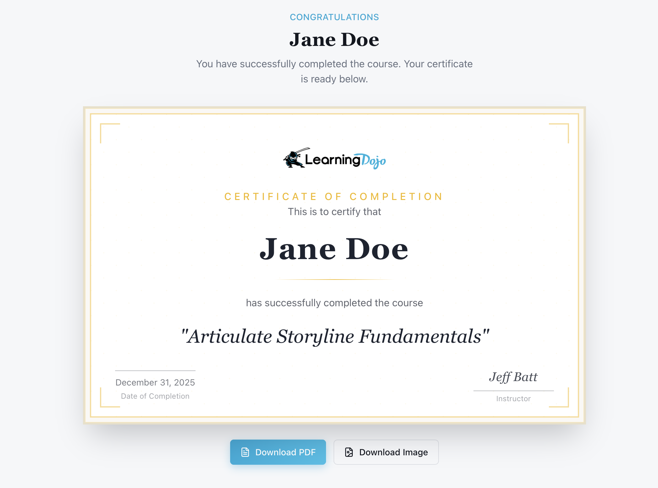 Certificates Feature
